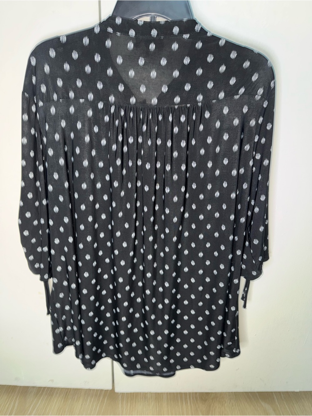 Cocomo Black Blouse with White Polka Dot Print - Picture 2 of 3